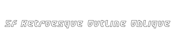 SF Retroesque Outline Oblique Font