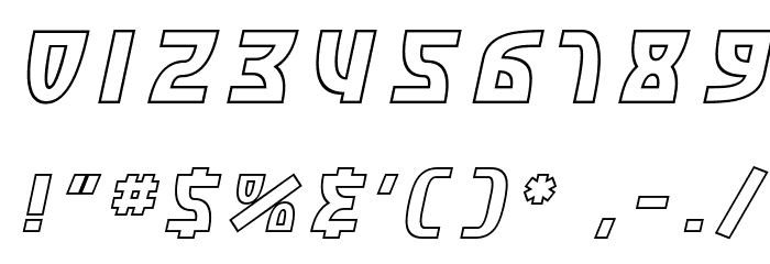 SF Retroesque Outline Oblique Font OTHER CHARS