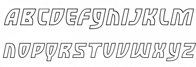 SF Retroesque Outline Oblique Шрифта ВЕРХНИЙ