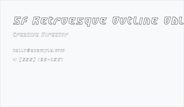 SF Retroesque Outline Oblique Business Card