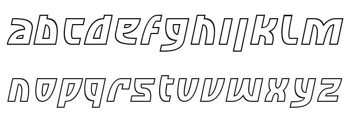 SF Retroesque Outline Oblique Font LOWERCASE
