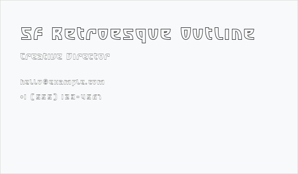 SF Retroesque Outline Business Card