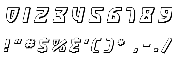 SF Retroesque Shaded Oblique Шрифта ДРУГИЕ символов