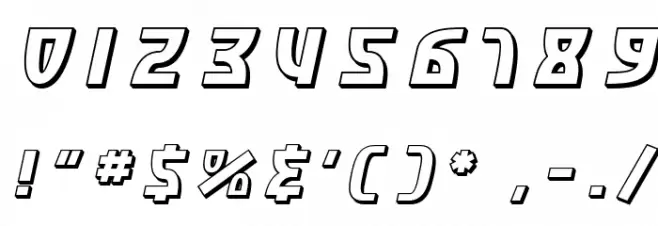 SF Retroesque Shaded Oblique Font OTHER CHARS
