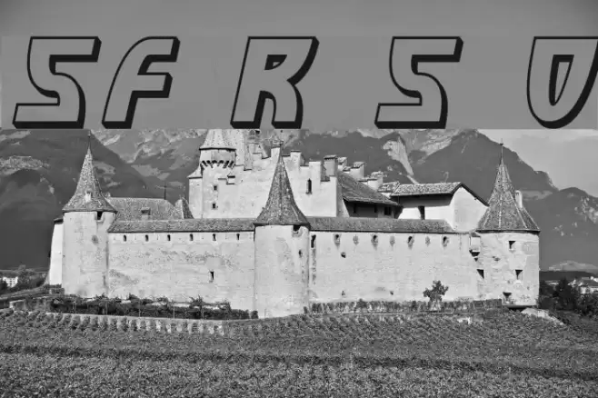 SF Retroesque Shaded Oblique Font examples