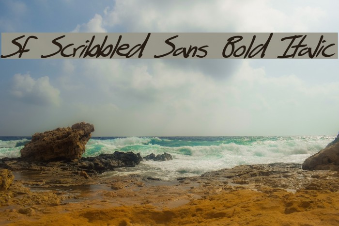 SF Scribbled Sans Bold Italic Font examples