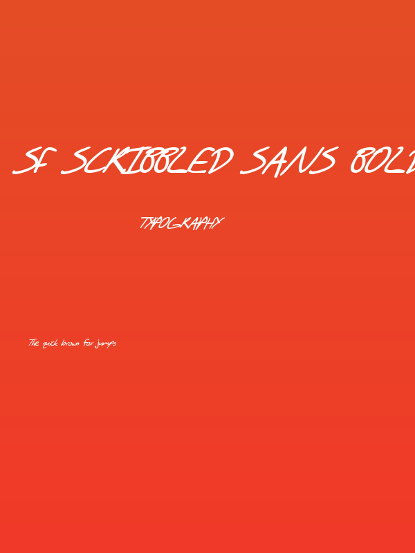 SF Scribbled Sans Bold Italic Poster