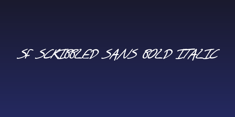 SF Scribbled Sans Bold Italic Social Header
