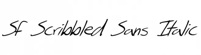 SF Scribbled Sans Italic  Frei Schriftart Herunterladen