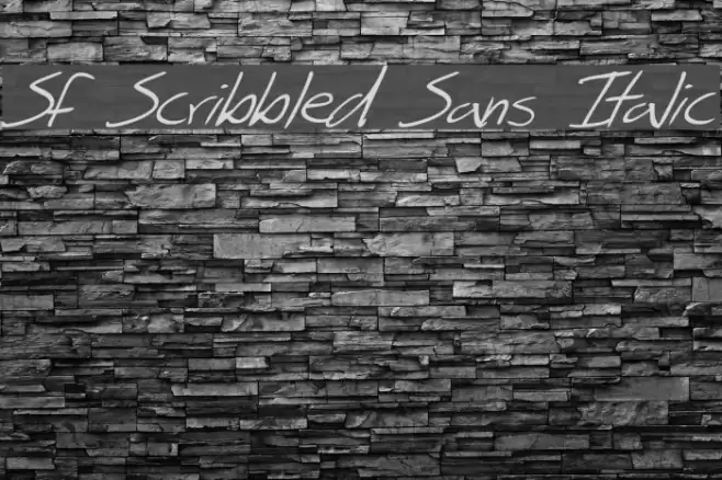 SF Scribbled Sans Italic Font examples