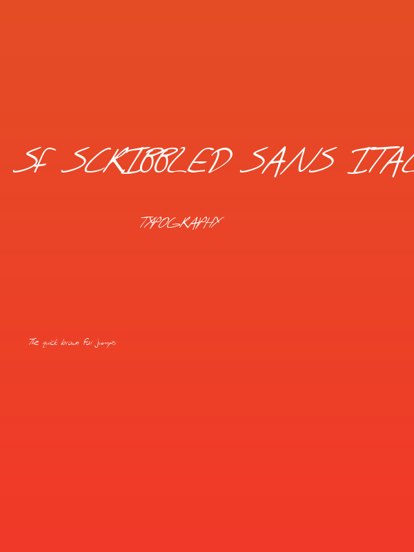 SF Scribbled Sans Italic Poster
