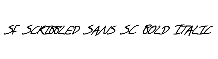 SF Scribbled Sans SC Bold Italic Font