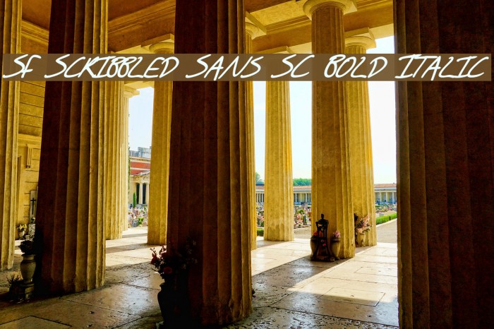 SF Scribbled Sans SC Bold Italic Font examples