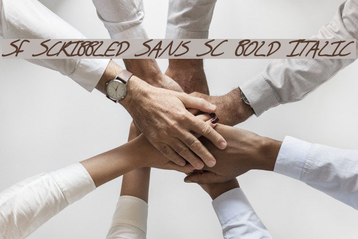 SF Scribbled Sans SC Bold Italic Font examples