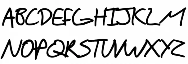 SF Scribbled Sans SC Bold फ़ॉन्ट अपरकेस