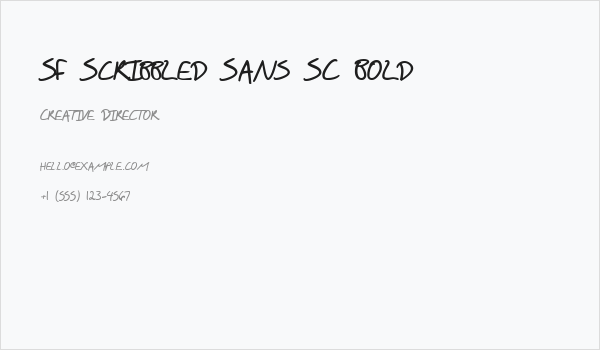 SF Scribbled Sans SC Bold Business Card