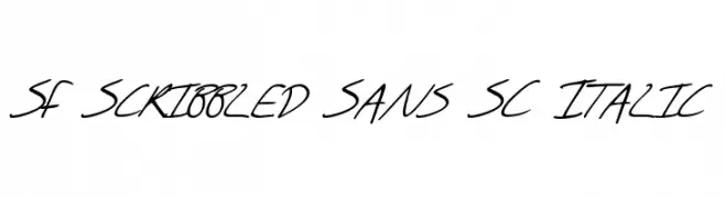 SF Scribbled Sans SC Italic  Frei Schriftart Herunterladen