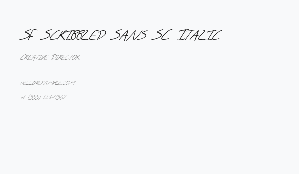 SF Scribbled Sans SC Italic Business Card