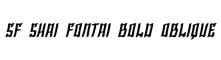 SF Shai Fontai Bold Oblique Font