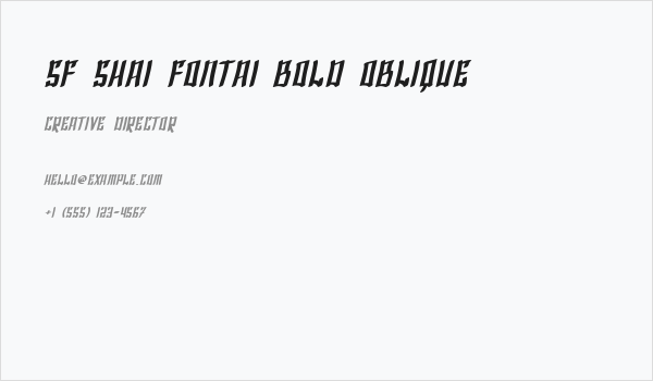 SF Shai Fontai Bold Oblique Business Card