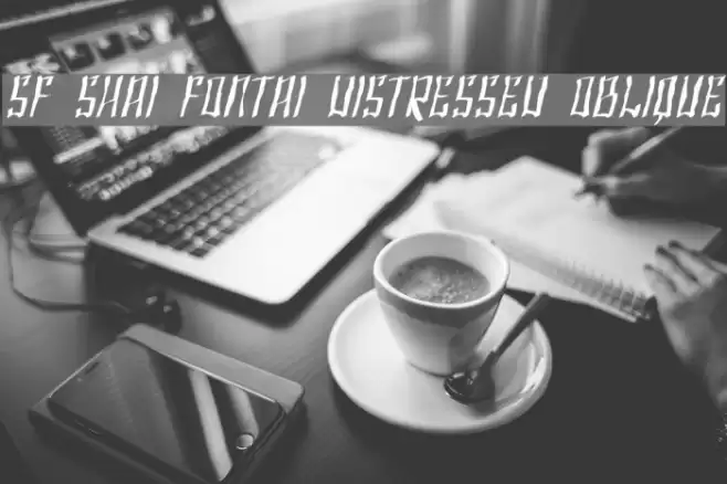 SF Shai Fontai Distressed Oblique Font examples