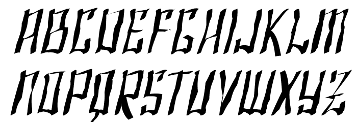 SF Shai Fontai Distressed Oblique Font LOWERCASE