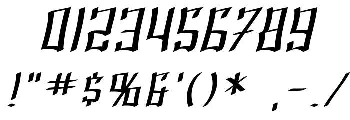 SF Shai Fontai Extended Oblique Font OTHER CHARS