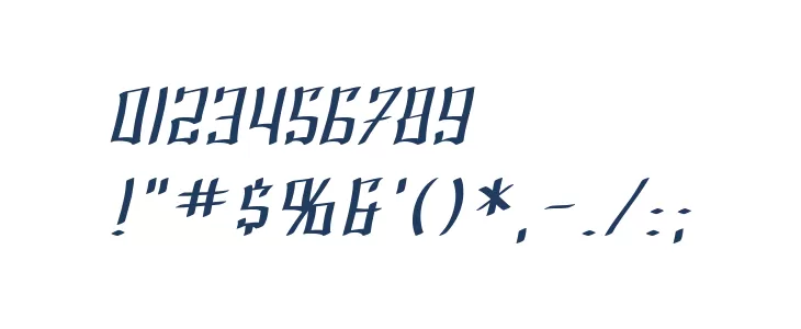 SF Shai Fontai Extended Oblique Font OTHER CHARS