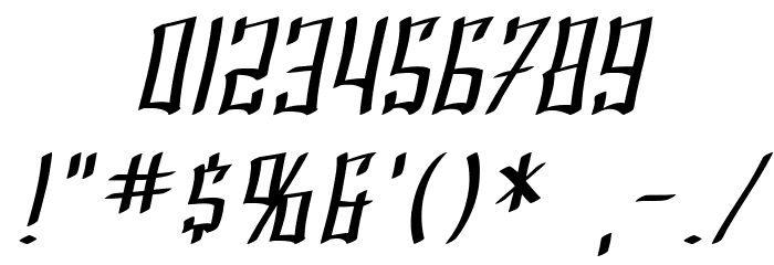 SF Shai Fontai Oblique Font OTHER CHARS