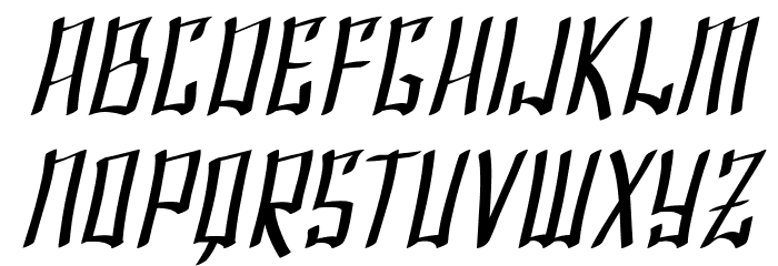 SF Shai Fontai Oblique Font LOWERCASE