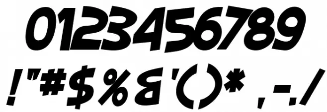 SF Slapstick Comic Bold Oblique Шрифта ДРУГИЕ символов