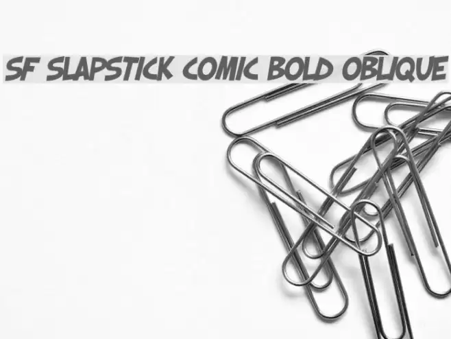 SF Slapstick Comic Bold Oblique Шрифта examples
