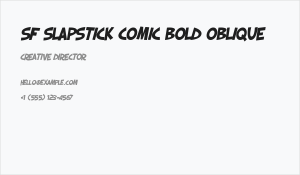 SF Slapstick Comic Bold Oblique Business Card