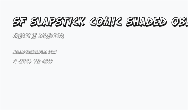 SF Slapstick Comic Shaded Oblique Business Card