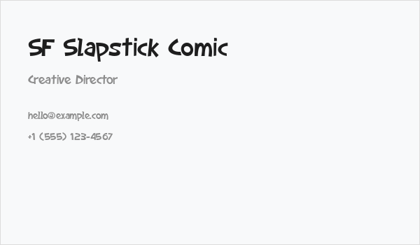 SF Slapstick Comic Business Card