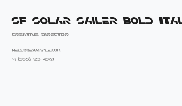 SF Solar Sailer Bold Italic Business Card