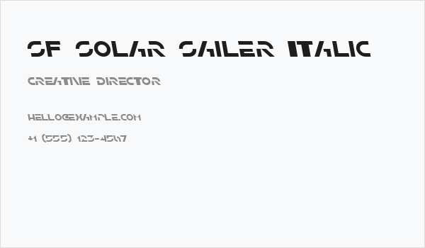 SF Solar Sailer Italic Business Card