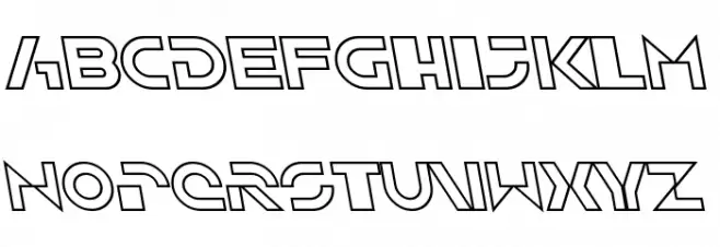 SF Solar Sailer Outline Italic Schriftart Groß