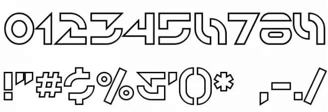 SF Solar Sailer Outline Font OTHER CHARS