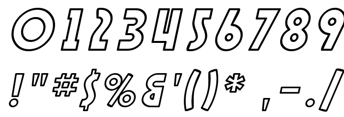 SF Speakeasy Outline Oblique Font OTHER CHARS