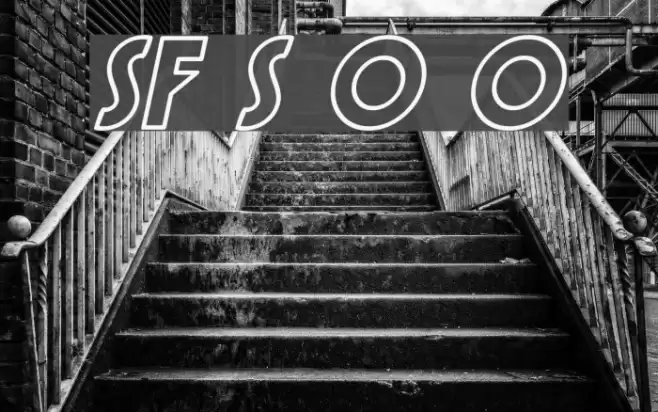 SF Speakeasy Outline Oblique Schriftart examples
