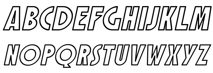 SF Speakeasy Outline Oblique Font LOWERCASE