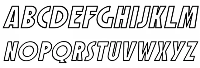 SF Speakeasy Outline Oblique Schriftart Kleinbuchstaben