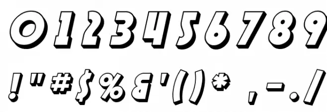 SF Speakeasy Shaded Oblique Font OTHER CHARS