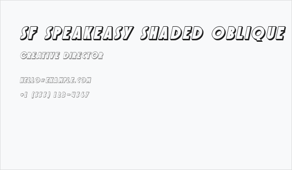 SF Speakeasy Shaded Oblique Business Card