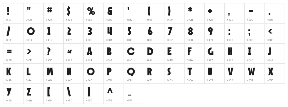 SF Speakeasy Character Map
