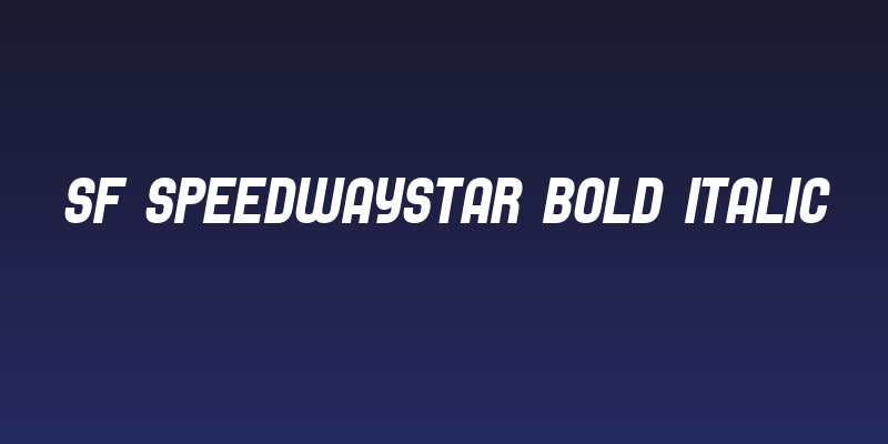 SF Speedwaystar Bold Italic Social Header