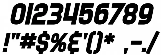 SF Speedwaystar Bold Oblique Font OTHER CHARS
