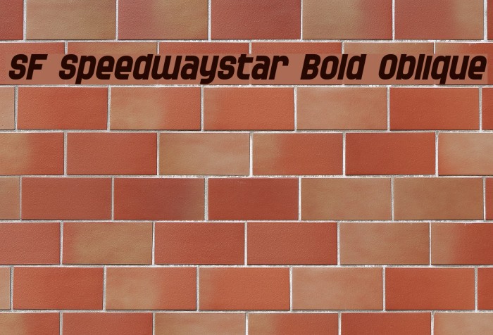 SF Speedwaystar Bold Oblique Font examples