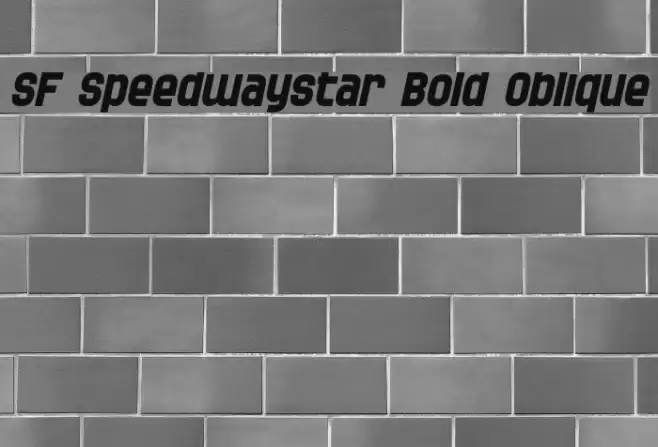 SF Speedwaystar Bold Oblique Font examples